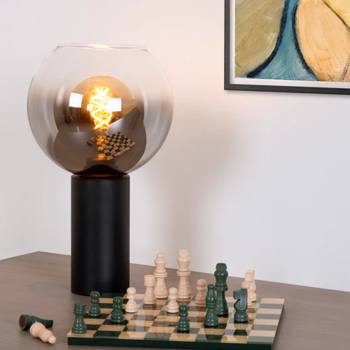 Lucide MARIUS - Tafellamp - Ø 20 cm - 1xE27 - Zwart - sfeer 1